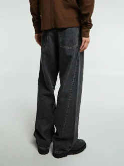 Wide Twist Jeans i Black Stone