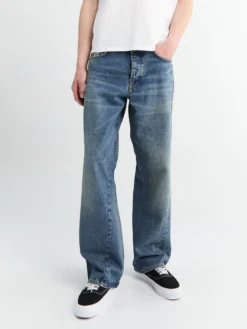 Wide Twist Jeans i Mørkeblå Vintage