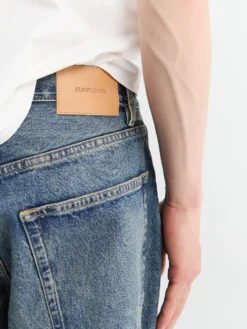 Wide Twist Jeans i Mørkeblå Vintage