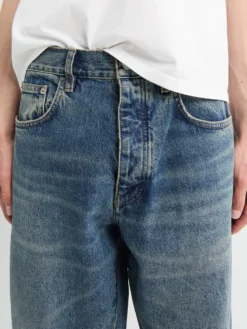 Wide Twist Jeans i Mørkeblå Vintage