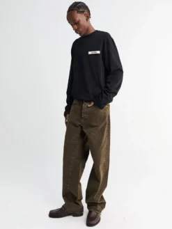 Wide Twist Jeans i Overdyed Black Khaki