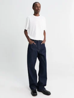Wide Twist Jeans i Simple Rinse Blå