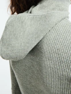 Women's Waffle Long Sleeve Hoodie i Concrete Heather