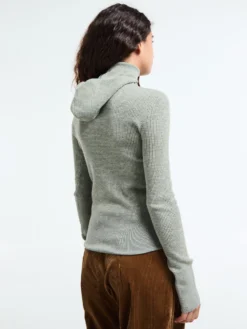 Women's Waffle Long Sleeve Hoodie i Concrete Heather