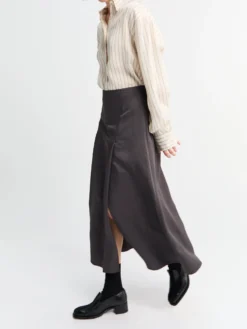Youri Pleat Front Nederdel i Slate