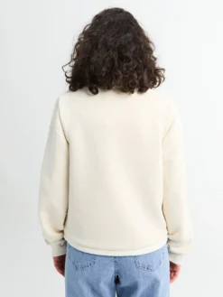 Zip Up Cardigan i Natural
